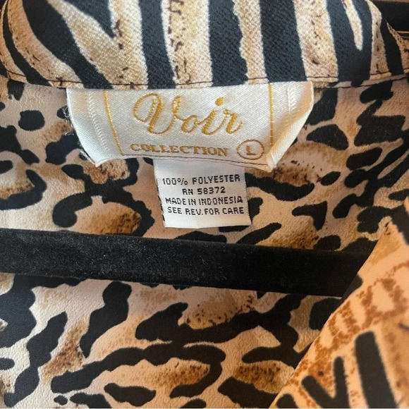 Vintage Animal Print Shirt Dress, Size L. Full button down, sleeveless, unique! - Picture 4 of 12